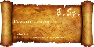 Bozsin Szeverin névjegykártya